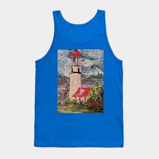 Lighthouse over Turbulent Waters Tank Top